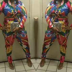 NWT 2pc ATTITUDE PIE Tie-Dye Rainbow Daisy Tunic Top /& Leggings Boutique Set
